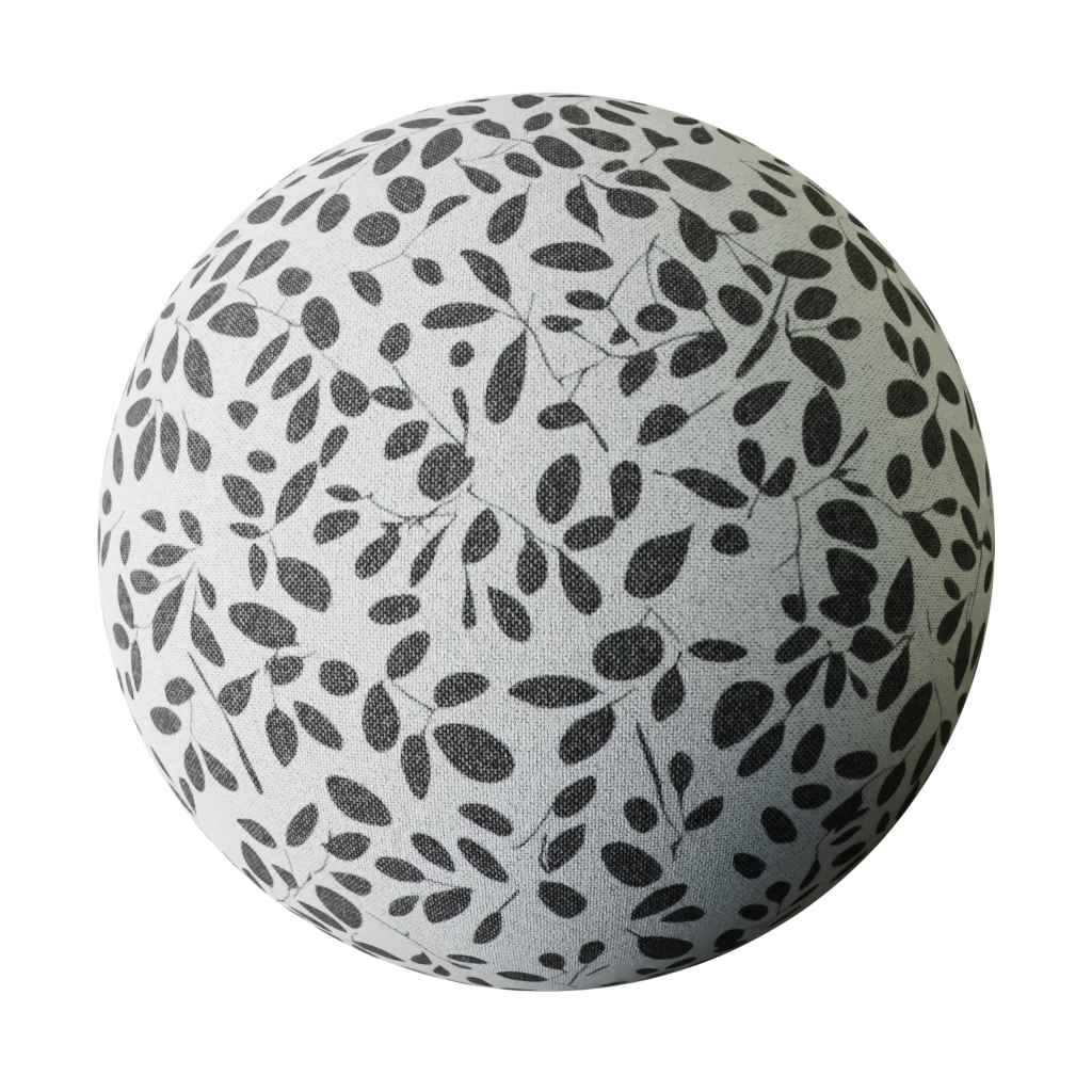 Black and White OIlive Branch Fabric FREE 3D fabric materials