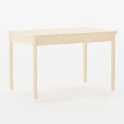 "Scandinavian style Ronninge table with drawer, perfect for 4-6 people, designed for Blender 3D modeling software by Ikea. Light wood finish ideal for everyday use and festive occasions."