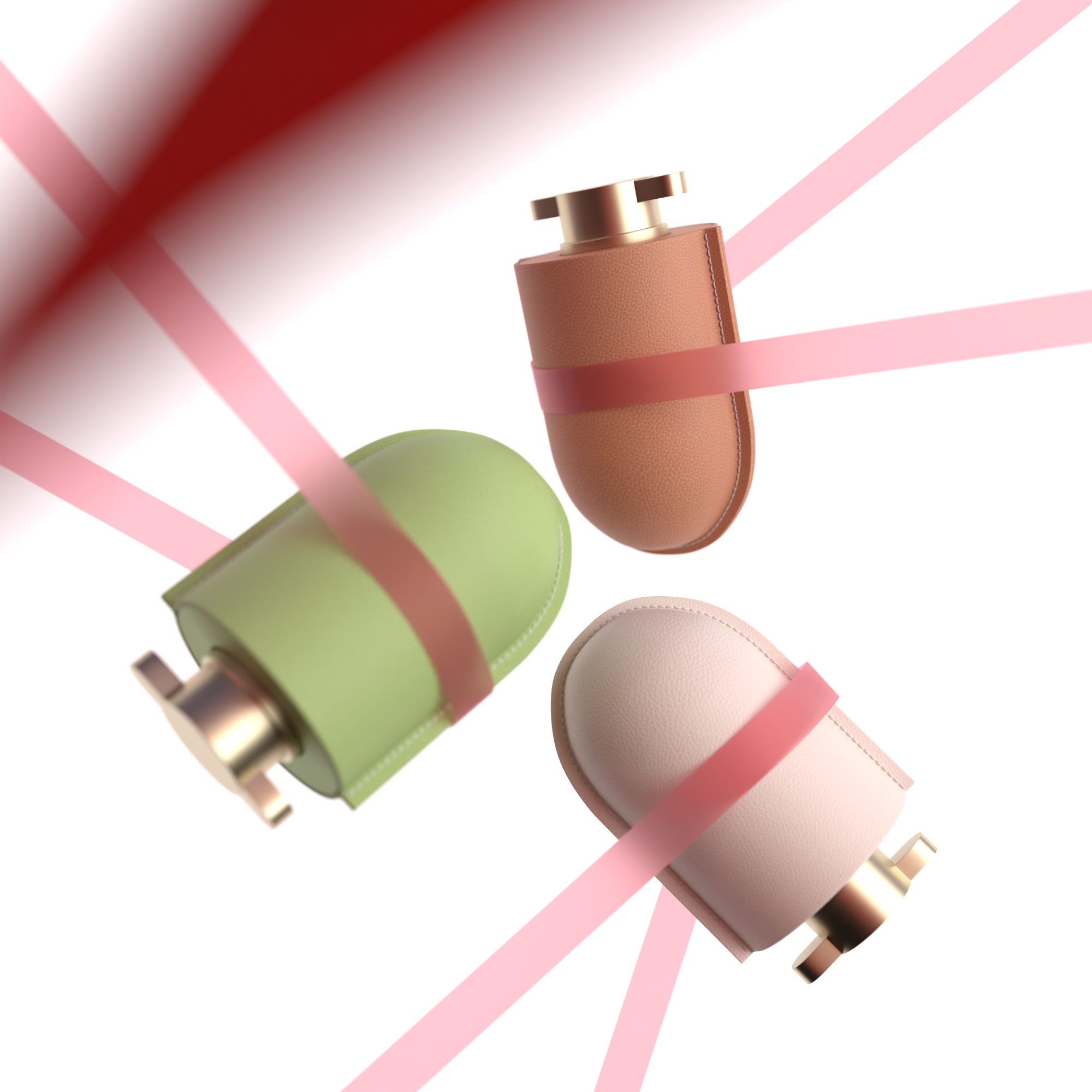 Luxury perfume hung with ribbons Mockup scenes BlenderKit