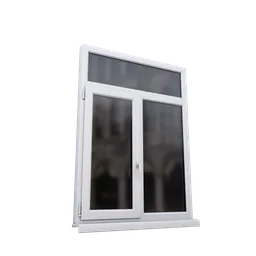 Detailed PVC window 3D model with transparent glass designed for Blender rendering and architectural visualization.
