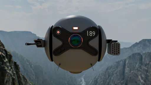 3D model of SpaceX 189 drone with rocket launcher and gun designed for Blender rendering.