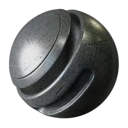 High-resolution Scratched Metal PBR texture for 3D modeling and rendering, showing realistic surface wear.