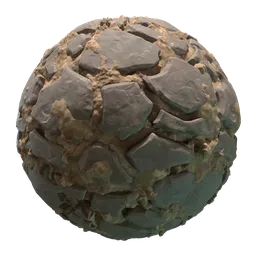 High-resolution, tileable Ground Style Floor Tile PBR material for 3D modeling and rendering, suitable for Blender and other applications.