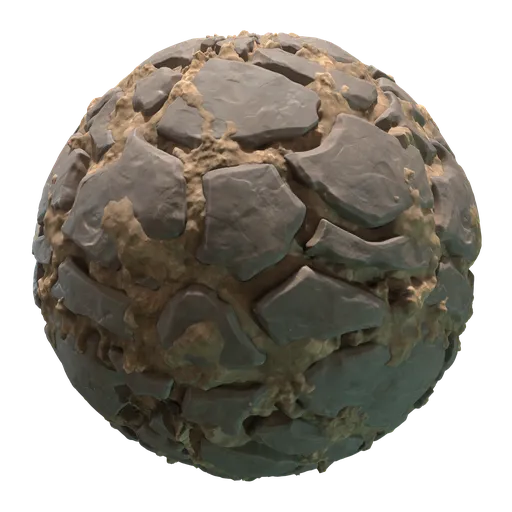High-resolution, tileable Ground Style Floor Tile PBR material for 3D modeling and rendering, suitable for Blender and other applications.