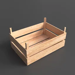 Open wooden crate