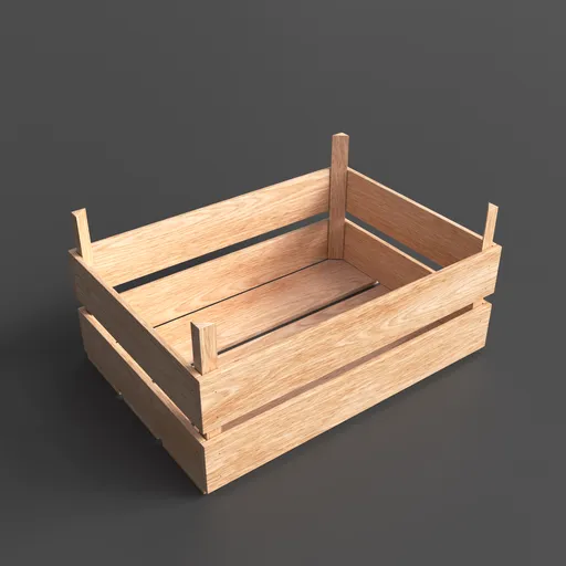 Open wooden crate