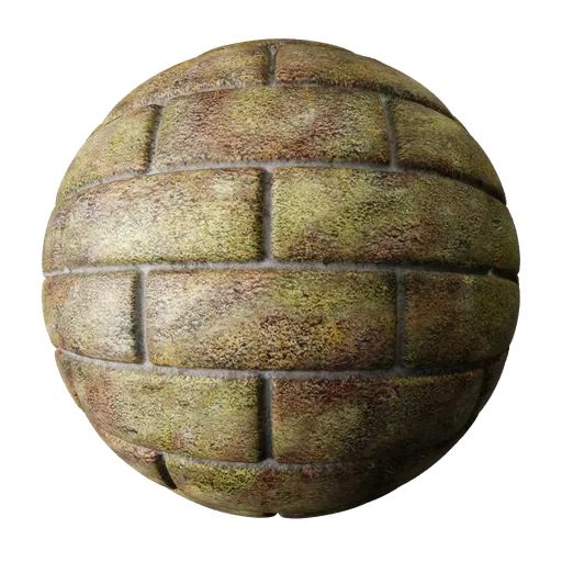 High-resolution PBR brick texture with displacement for realistic 3D modeling in Blender and other software.