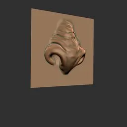 ER Nose Brush 10 for sculpting noses on 3D models in Blender, versatile for creature and human facial features.