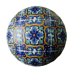 Blue Floral Ceramic Tile