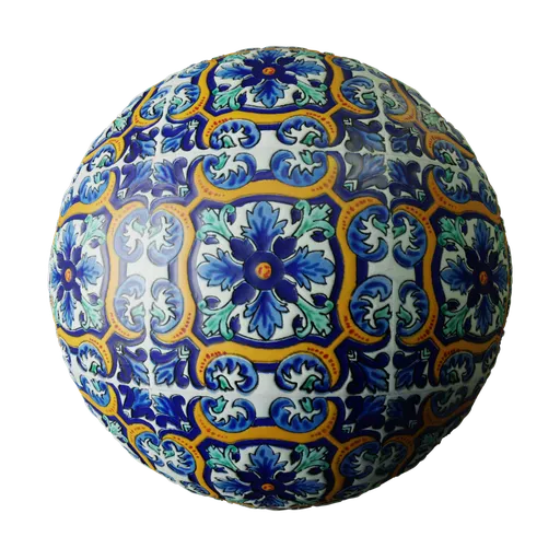 Blue Floral Ceramic Tile