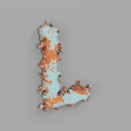 Rough metal Letter L