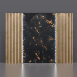 Marble w/Vertical golden panels