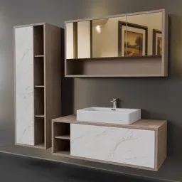 Wooden Bathroom Furniture Set