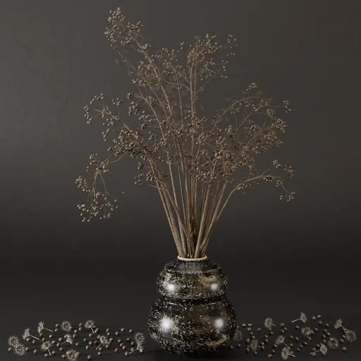 SJ-Dried flower black pot