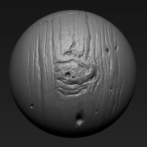 Detailed sculpting brush for 3D models, mimics natural wood and tree textures, enhances creature designs, compatible with Blender.