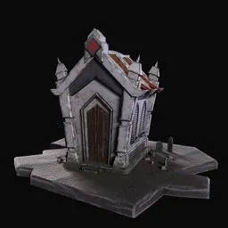"Explore the eerie world of sci-fi with 'The Crypt', a 3D model designed using Blender 3D software. This model features a mysterious island with a unique building housing two graves, perfectly suited for use in mobile games or VRChat. With detailed Zbrush sculpting and Phong shading, 'The Crypt' is sure to captivate gamers and inspire awe."