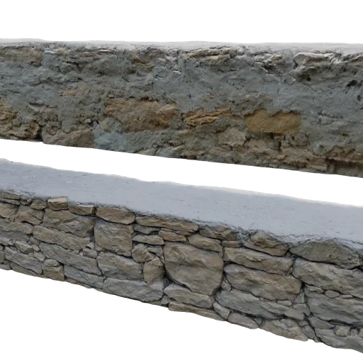 Realistic textured 3D stone wall model optimized for Blender with detailed Quad Mesh design.