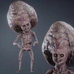 Big Head Monster Rigged Game ready