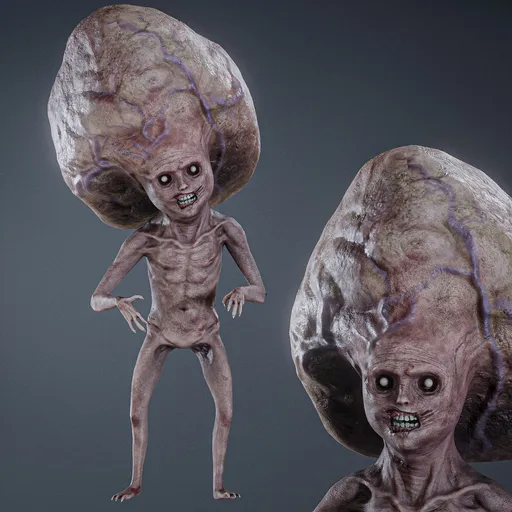 Big Head Monster Rigged Game ready
