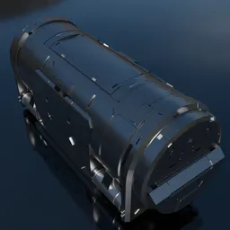 Detailed sci-fi cylinder engine 3D model showcasing complex design, perfect for Blender 3D artists and technology projects.