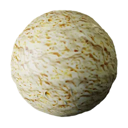 Realistic melted cheese PBR texture for 3D modeling in Blender, ideal for food visuals in high resolution.