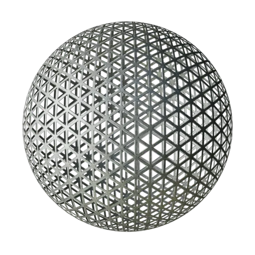PBR metal grating material texture for 3D modeling in Blender, seamless and perforated texture.