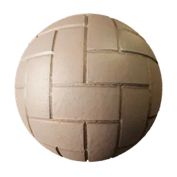 High-resolution PBR block paving brick texture for 3D floor materials with detailed displacement.