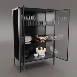 Black glass cabinet