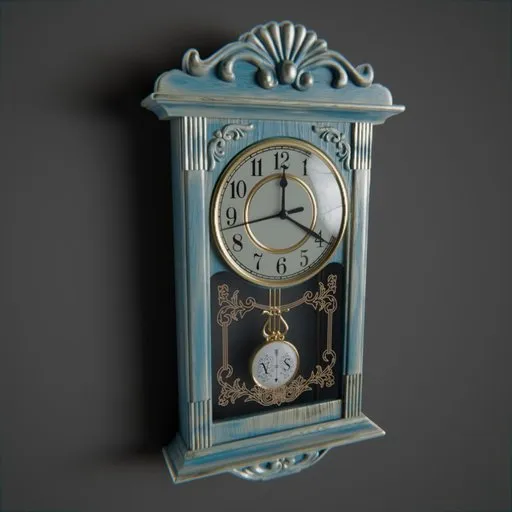 Vintage Blue Wall Clock