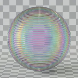 Iridescent Ribbed Glass