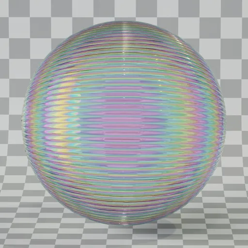 Iridescent Ribbed Glass