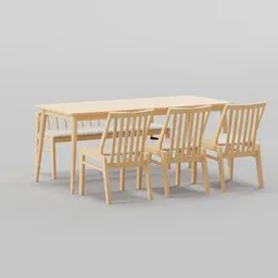 Solid wood dining table set for 6