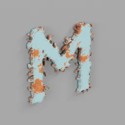 Rough metal Letter M
