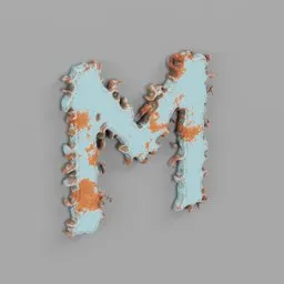 Rough metal Letter M