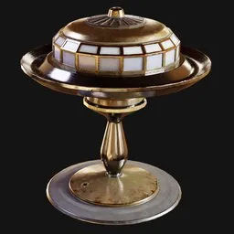 1930s Deco Streamline Saucer Lamp