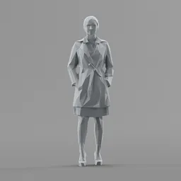 Lowpoly Female in coat