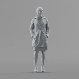 Lowpoly Female in coat