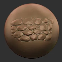 3D model sculpting with ER Dragon Brush 09 creating reptilian skin texture in Blender.
