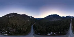 Road in Mountain Valley Twilight