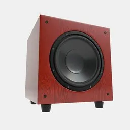 Hi-Fi Subwoofer red wood