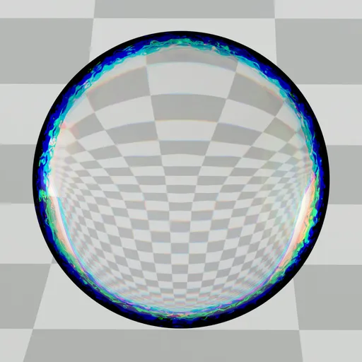 High-quality PBR Dispepsia material with realistic glass dispersion effects for 3D rendering in Blender.