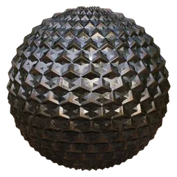 High-resolution PBR Sci-Fi metal material with hexagonal pattern for 3D modeling in Blender.