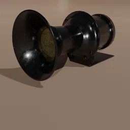 Vintage 1929 vehicle horn 3D model with detailed textures, compatible with Blender.