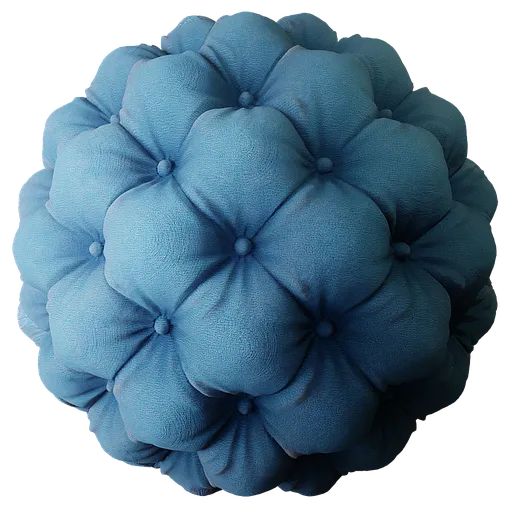 Fabric Deep Buttoning Blue