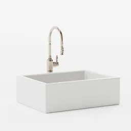 Ceramic sink with faucet