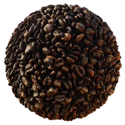 High-resolution PBR texture of coffee beans suitable for rendering in Blender and other 3D applications.