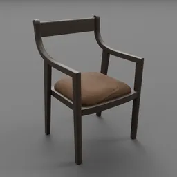 Danish Slope Leather Dining Armchair