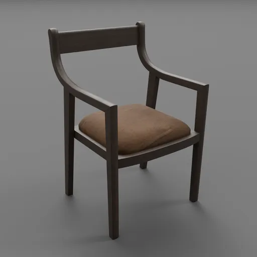 Danish Slope Leather Dining Armchair