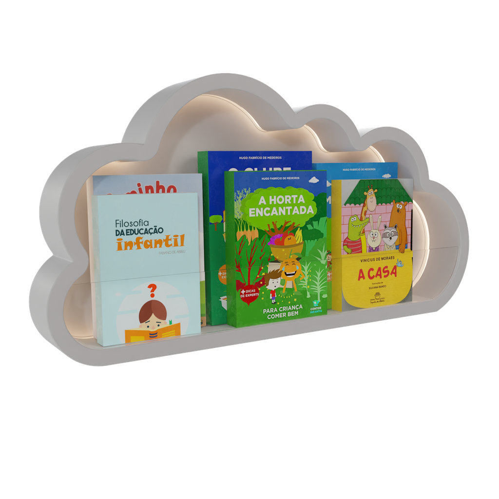 Cloud shelf Books models BlenderKit