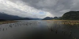 Lake and Mountain Landscape Cloudy